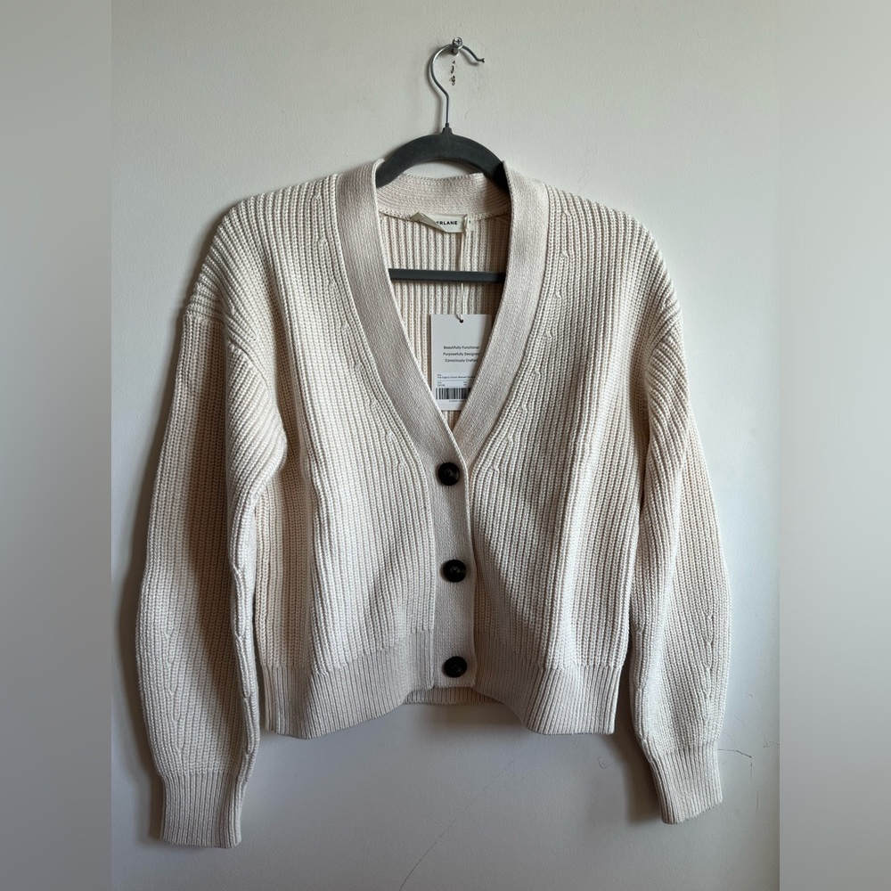 NWT - EVERLANE - The Organic Cotton Relaxed Cardigan - XS - Canvas - XS